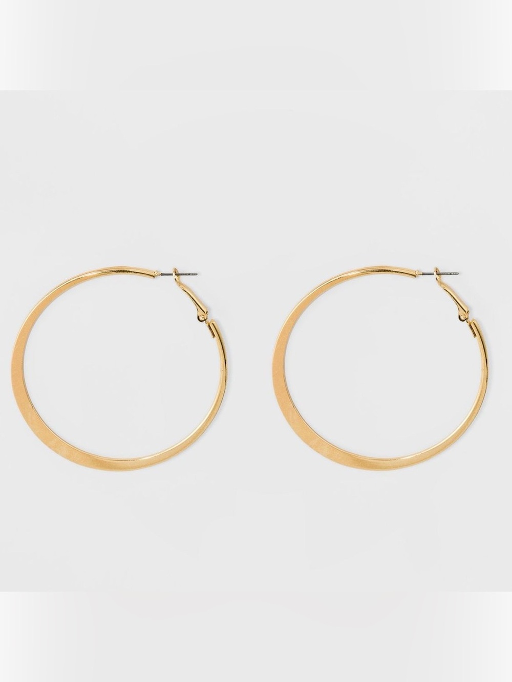 Classic Gold Edge  Hoop Earrings (Nickel Free)
